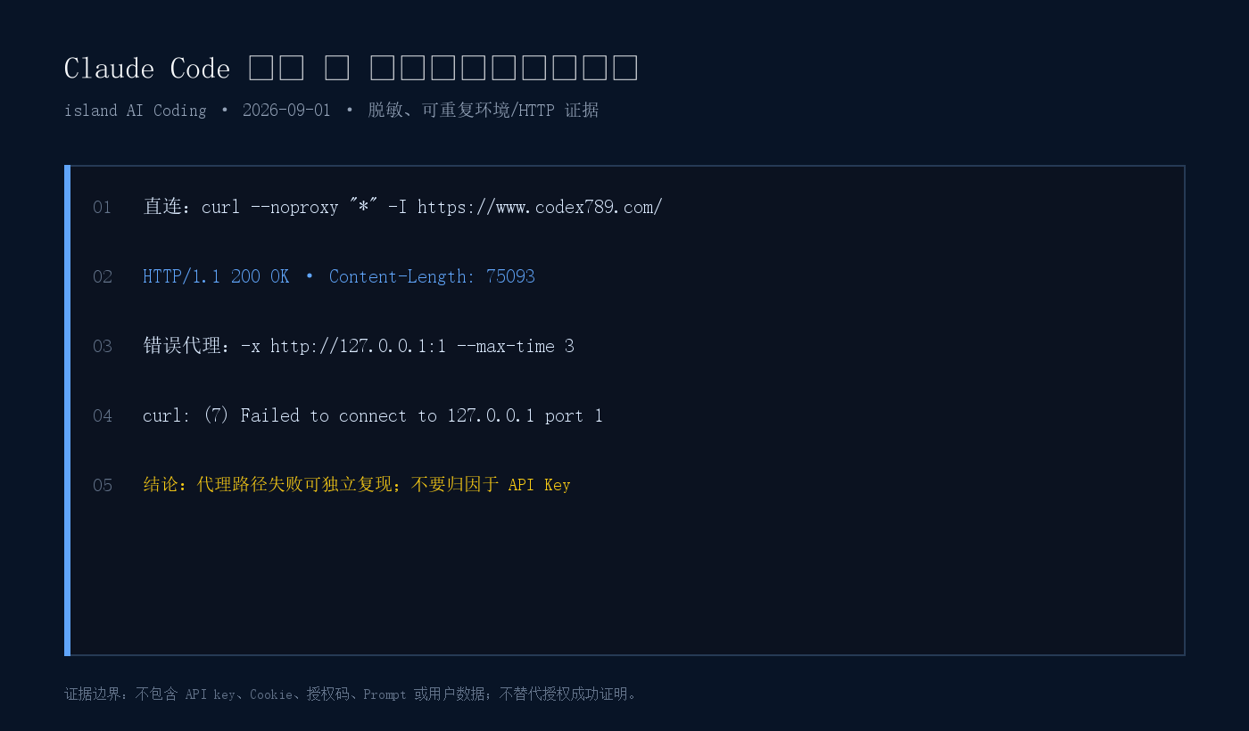 直连首页 200 与无监听代理端口连接失败的终端对照证据